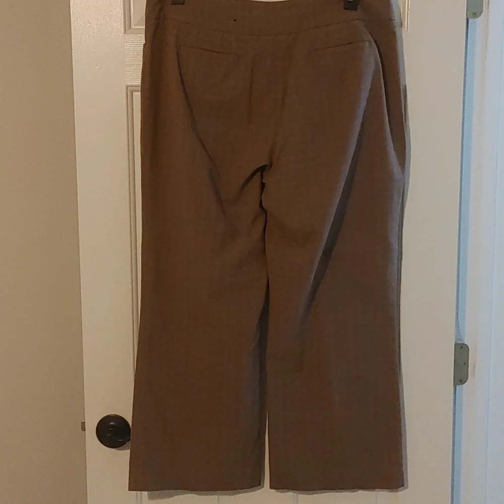Apostrophe Brown Checkered Wide Leg Ankle Pants Women's Size 14 Academia Y2K